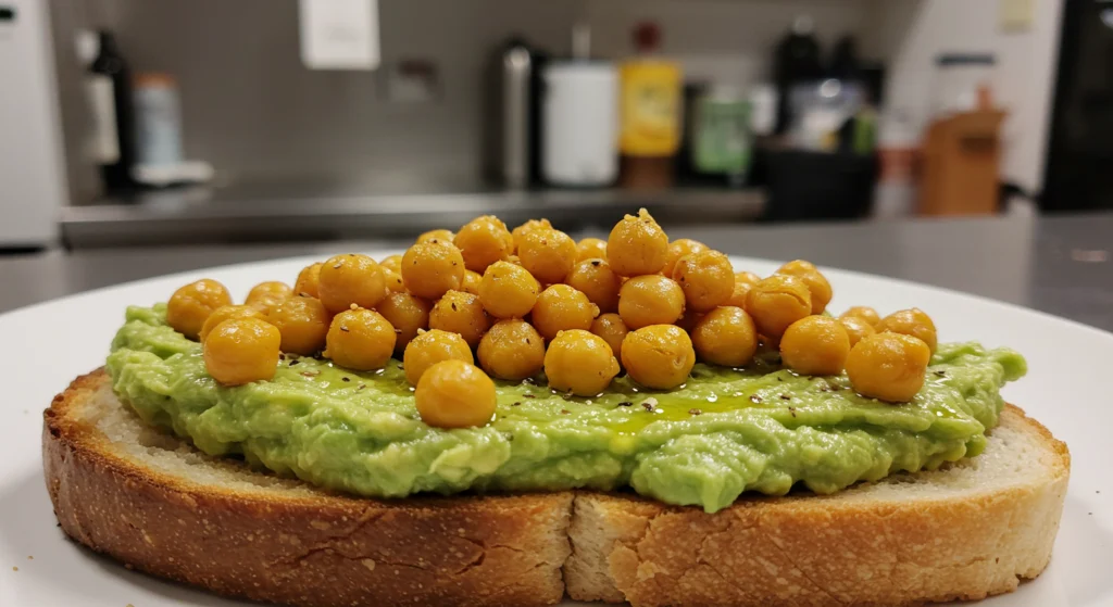 Avocado toast with chickpeas