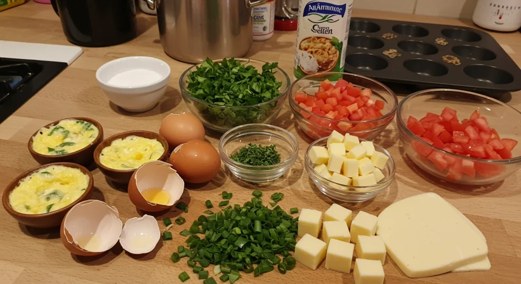 ingredients of mini frittata