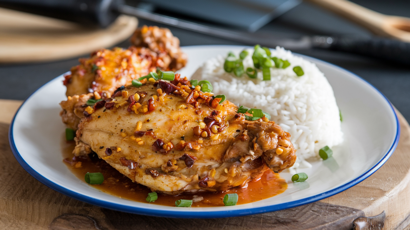 Churu Chicken Amarillo served with creamy aji amarillo sauce and vibrant garnishes, showcasing a colorful and flavorful Peruvian dish.