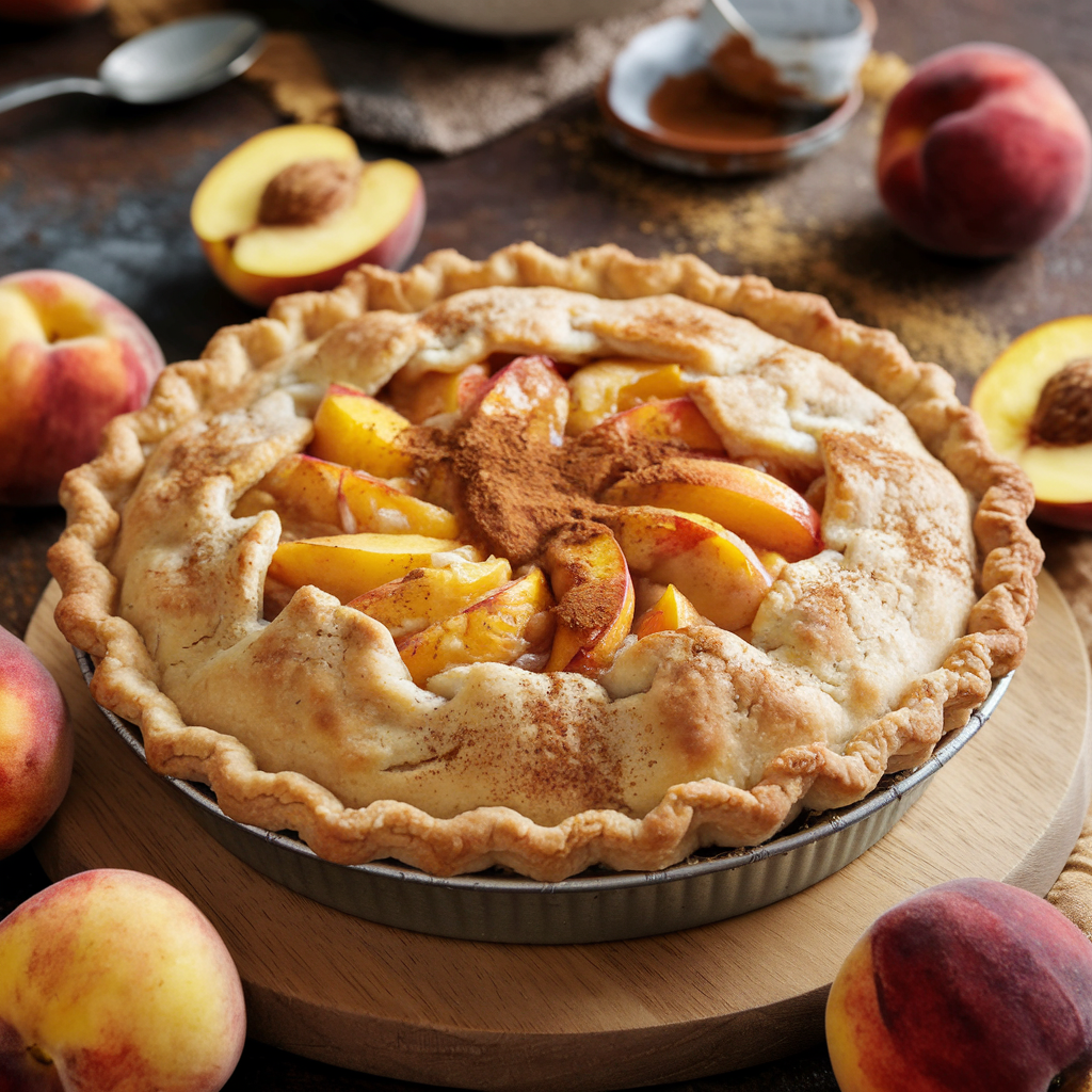 Spicy Peach Pie with Canned Peaches