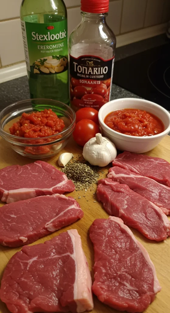 Ingredients for Authentic Steak Pizzaiola