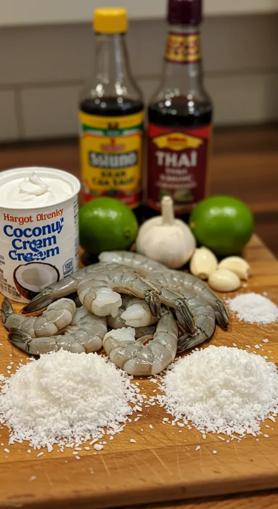 Ingredients for Creamy Coconut Shrimp