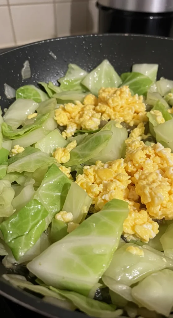 Step-by-Step Cooking Instructions for cabbage and egg